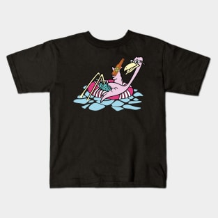 'Beer Lover Flamingo' Funny Flamingo Bird Kids T-Shirt